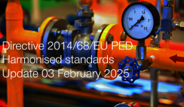 Directive 2014/68/EU PED: Harmonised standards published in the OJ | Update 03.02.2025