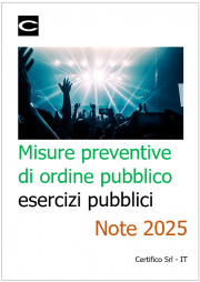 Misure preventive di ordine pubblico esercizi pubblici