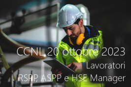 CCNL 20 ottobre 2023 lavoratori RSPP, ASPP e HSE Manager