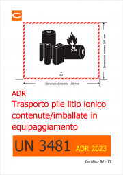UN 3481: Batterie / pile al litio ADR