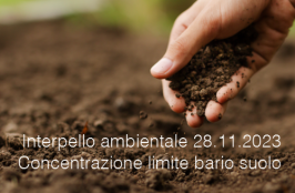 Interpello ambientale 28.11.2023 - Concentrazione limite bario suolo