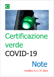 Certificazione verde COVID-19 | Note
