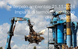 Interpello ambientale 21.11.2024 - Impianti di termovalorizzazione di rifiuti speciali