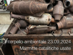 Interpello ambientale 23.09.2024 - Gestione e tracciabilità marmitte catalitiche usate