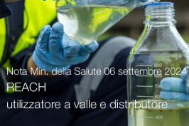 Nota Min. della Salute 06 settembre 2024 - REACH: utilizzatore a valle e distributore