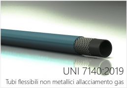 UNI 7140:2019 / Tubi flessibili non metallici allacciamento gas