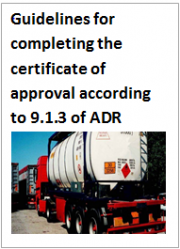 Guidelines for completing the certificate of approval according to 9.1.3 of ADR