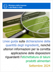 Linee guida indicazione quantitativa degli ingredienti (QUID) etichettatura alimentare