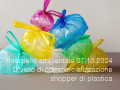 Interpello ambientale 07.10.2024 - Divieto di commercializzazione shopper di plastica