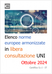 Elenco norme europee armonizzate in libera consultazione UNI