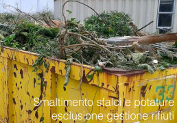 Smaltimento degli sfalci e delle potature: esclusione gestione rifiuti