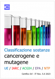Classificazione sostanze cancerogene e mutagene