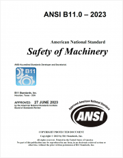 ANSI B11.0-2023 Safety of Machinery
