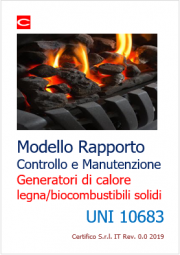 Modello Rapporto Manutenzione generatori calore legna/biocombustibili solidi | UNI 10683 