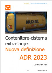 Contenitore-cisterna extra-large | ADR 2023