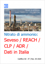 Nitrato di ammonio: Seveso / REACH / CLP / ADR / Dati in Italia