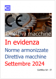 In evidenza Norme armonizzate  Direttiva macchine Settembre 2024