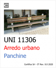 UNI 11306: Arredo urbano | Panchine