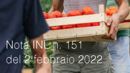 Nota INL n. 151 del 2 febbraio 2022