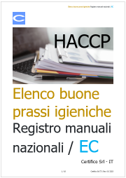 Elenco buone prassi igieniche HACCP Registro manuali nazionali / EC
