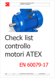 Check list Verifica e manutenzione motori ATEX EN 60079-17