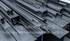 Regulation (EU) n. 305/2011: Summary list harmonised standards in OJ