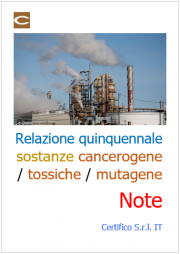 Emissione in atmosfera Impianti e attività: la relazione quinquennale sostanze cancerogene / Note