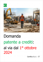 Domanda conseguimento patente a crediti: al via dal 1° ottobre 2024