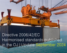 Directive 2006/42/EC: Harmonised standards published in the OJ | Update September 2024