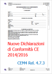 CEM4 Rel. 4.7.3: Le nuove dichiarazioni CE di Conformità 2014/2016