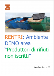 RENTRI: Ambiente DEMO area “Produttori di rifiuti non iscritti”