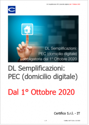 DL Semplificazioni: PEC (domicilio digitale) obbligo dal 1° Ottobre 2020