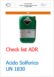 Checklist trasporto in colli di Acido Solforico (ONU 1830) ADR 2015