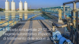 Interpello ambientale 29.03.2023 | Regime autorizzativo impianti di trattamento delle acque di falda