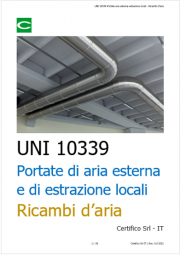 UNI 10339 Portate aria esterna / estrazione locali (ricambi d'aria)