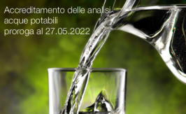 Accreditamento laboratori analisi acque potabili proroga al 27.05.2022