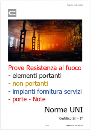 Prove Resistenza al fuoco elementi portanti, non portanti, impianti servizi: Norme UNI