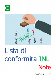 Lista di conformità INL / Note