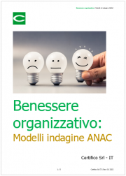 Benessere organizzativo: Modelli di indagine ANAC