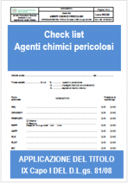 Check list Agenti chimici pericolosi - AUSL RE