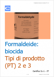 Formaldeide: biocida tipi di prodotto 2 e 3