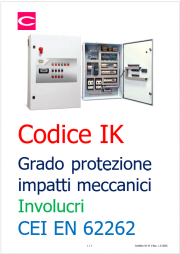 CEI EN 62262: Grado di protezione impatti meccanici IK