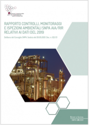 Rapporto controlli, monitoraggi e ispezioni ambientali SNPA AIA/RIR relativi ai dati del 2019