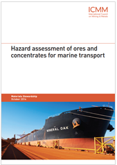 Hazard assessment of ores and concentrates for marine transport