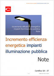 Incremento efficienza energetica impianti illuminazione pubblica / Note