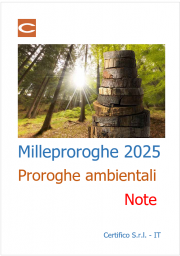 Milleproroghe 2025 - Proroghe ambientali / Note