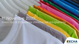 1° Novembre 2020: divieto uso di 33 sostanze chimiche nell'abbigliamento