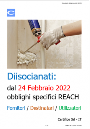 Diisocianati: obblighi specifici REACH