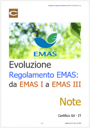 Evoluzione del Regolamento EMAS: da EMAS I a EMAS III / Note