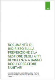 Documento prevenzione atti di violenza a danno operatori sanitari - RL Dic. 2024